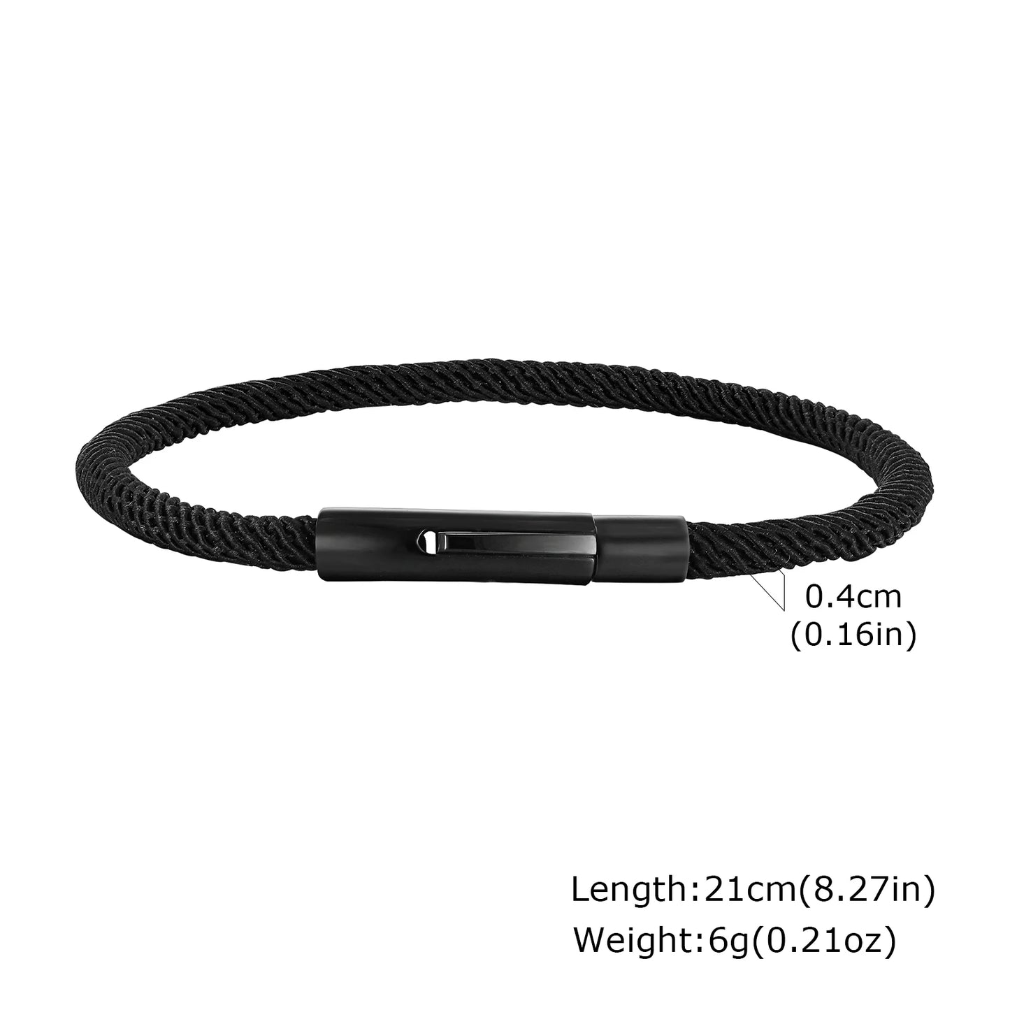 Urban black rope bracelet