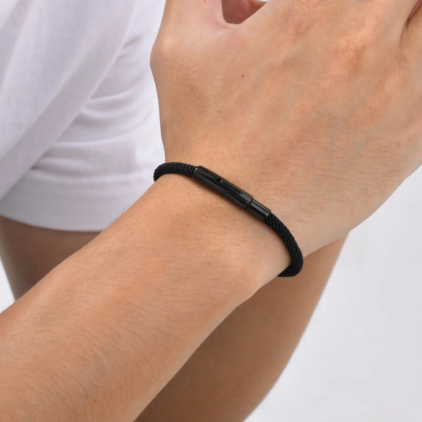 Urban black rope bracelet